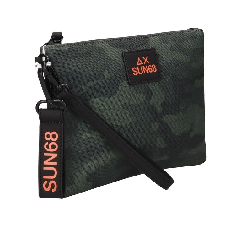 Borsa uomo pochette everyday in nylon Sun 68 verde militare scuro B27SU18 Y46118