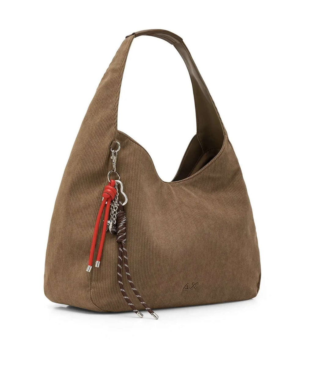 Borsa donna Sun 68 Hobo bag corduroy beige scuro B27SU20 Y46219