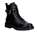 Scarpe donna Guess anfibio in ecopelle nero multilogo embossed D27GU34 FLFFEIELE10