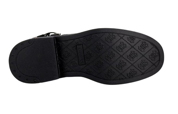 Scarpe donna Guess anfibio in ecopelle nero multilogo embossed D27GU34 FLFFEIELE10