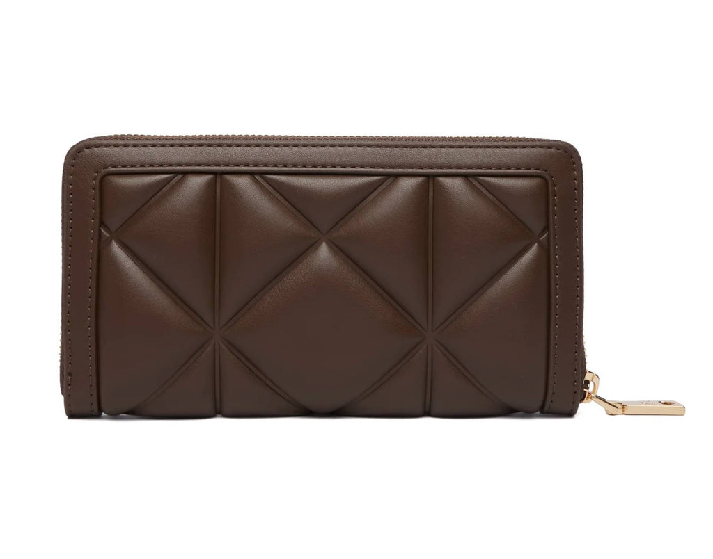 Portafoglio donna Love Moschino zip around trapuntata marrone A27MO02 JC5644PP1PLC0300