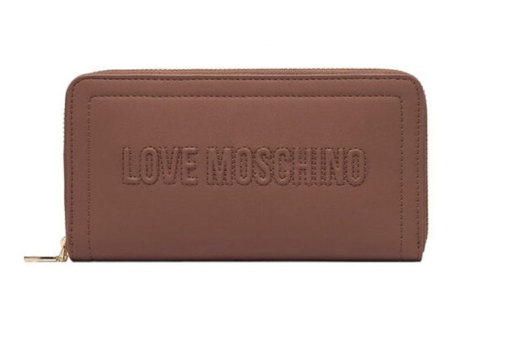 Portafoglio donna Love Moschino zip around marrone cuoio A27MO14 JC5500PP1PLE0200