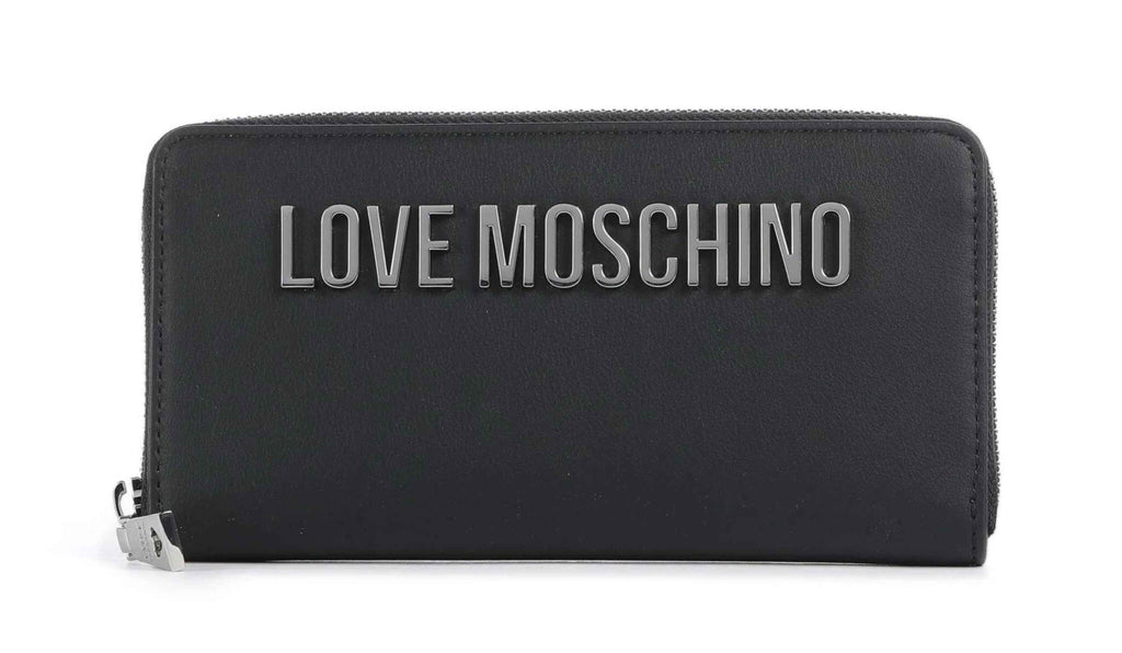 Portafoglio donna Love Moschino zip around nero/ nichel A27MO17 JC5611PP1PKD000B