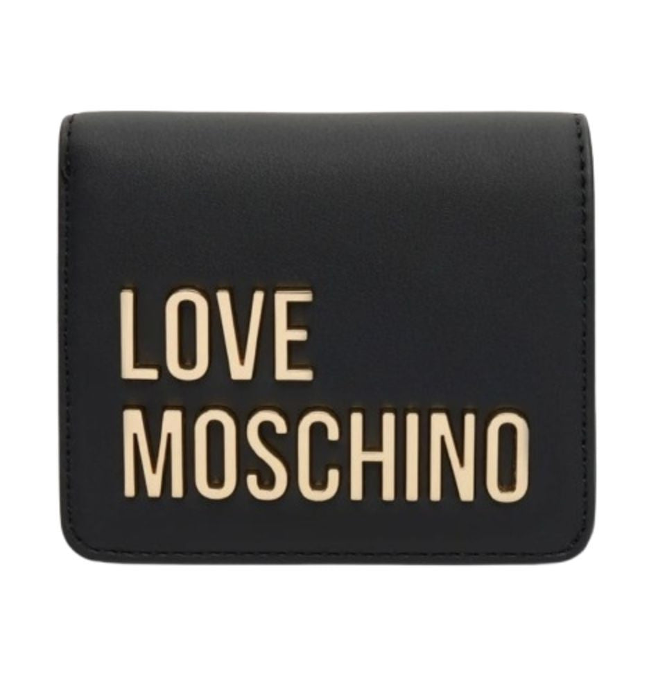 Portafoglio donna Love Moschino a libretto in ecopelle nero/oro A27MO20 JC5612PP1PKD0000