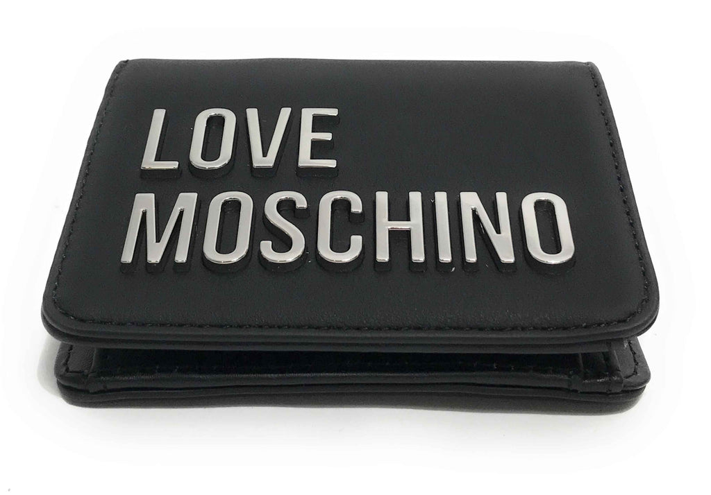 Portafoglio donna Love Moschino a libretto in ecopelle nero/nickel A27MO21 JC5612PP1PKD000B