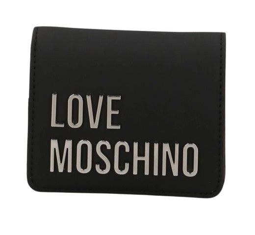 Portafoglio donna Love Moschino a libretto in ecopelle nero/nickel A27MO21 JC5612PP1PKD000B