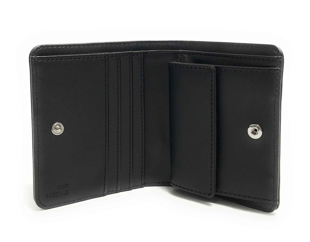 Portafoglio donna Love Moschino a libretto in ecopelle nero/nickel A27MO21 JC5612PP1PKD000B
