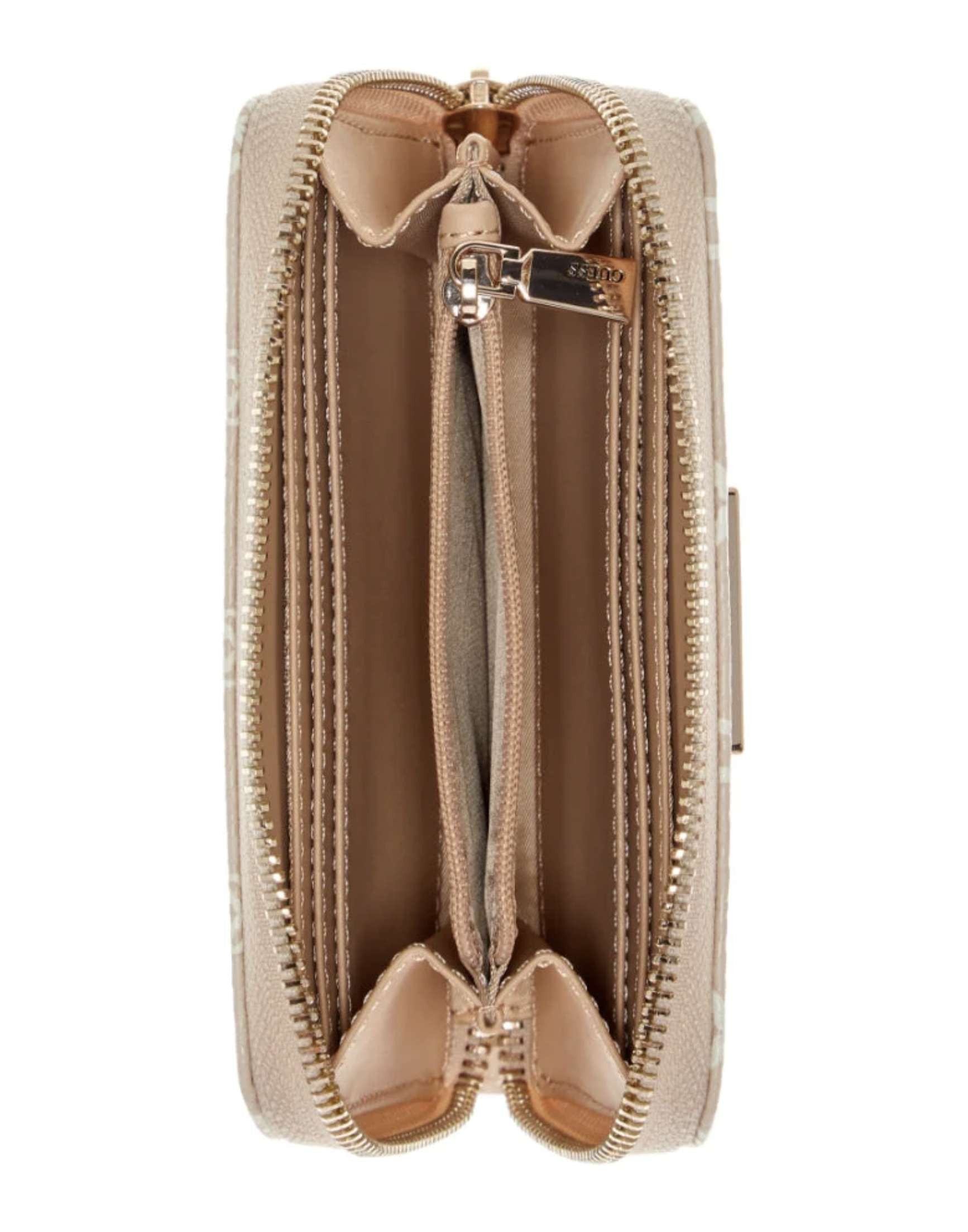 Portafoglio donna Guess Melody medium zip around light taupe A27GU33 BG9735140