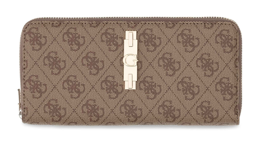 Portafoglio donna Guess zip around Yvonne SLG latte logo A27GU39 SG2378146