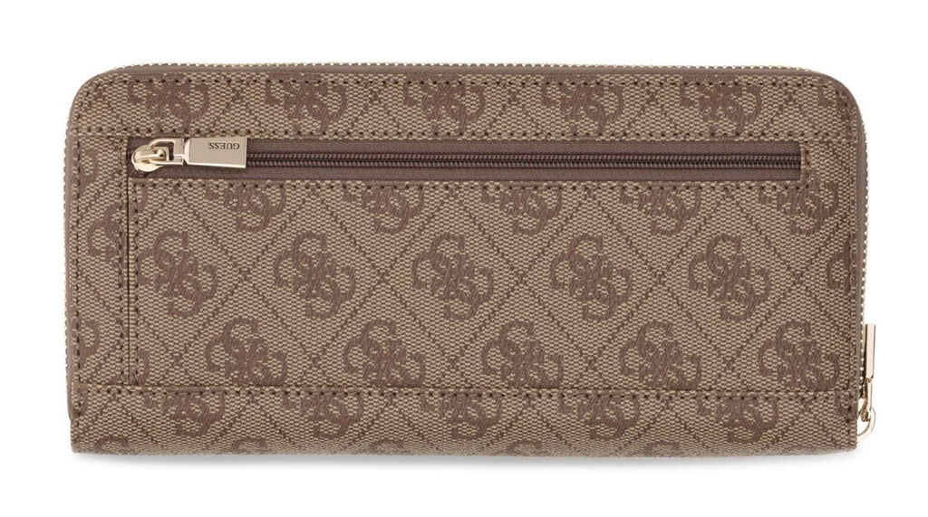 Portafoglio donna Guess zip around Yvonne SLG latte logo A27GU39 SG2378146