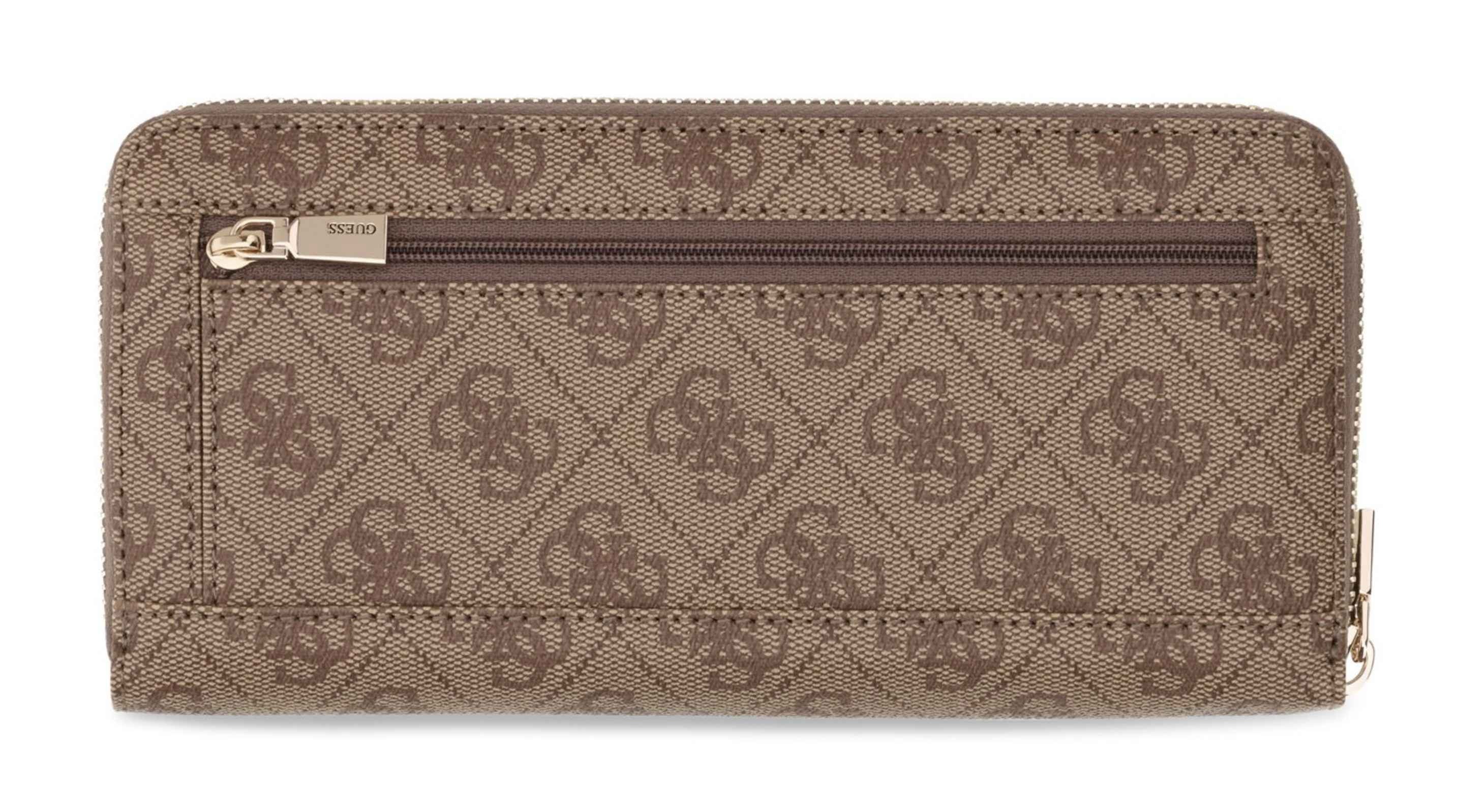 Portafoglio donna Guess zip around Yvonne SLG latte logo A27GU39 SG2378146