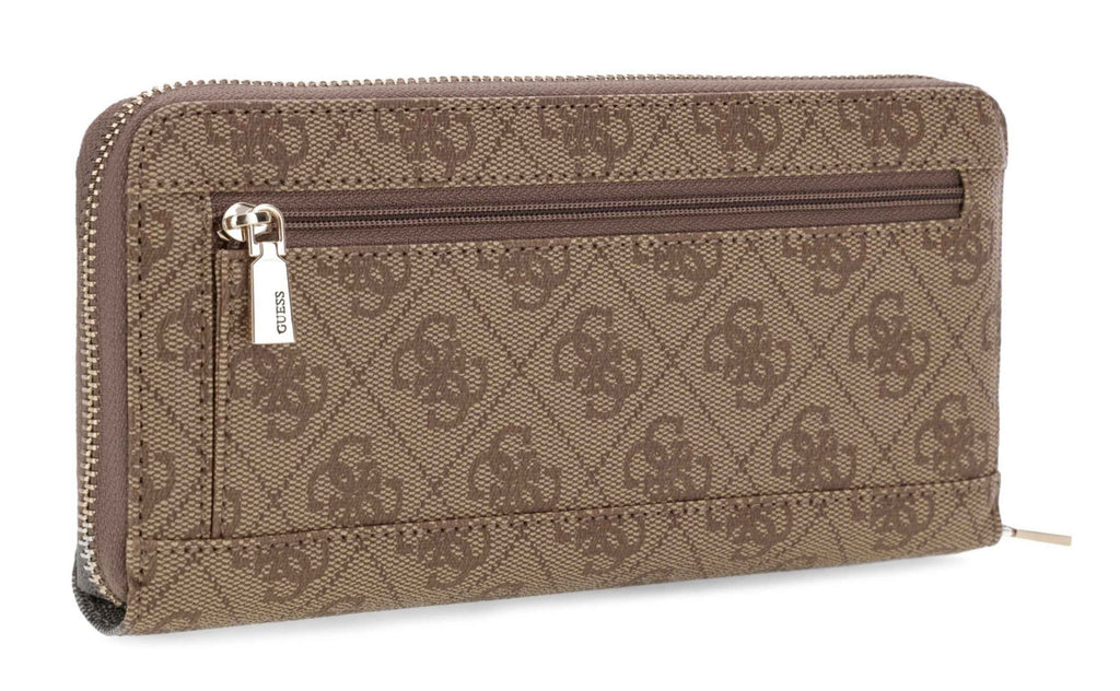 Portafoglio donna Guess zip around Yvonne SLG latte logo A27GU39 SG2378146