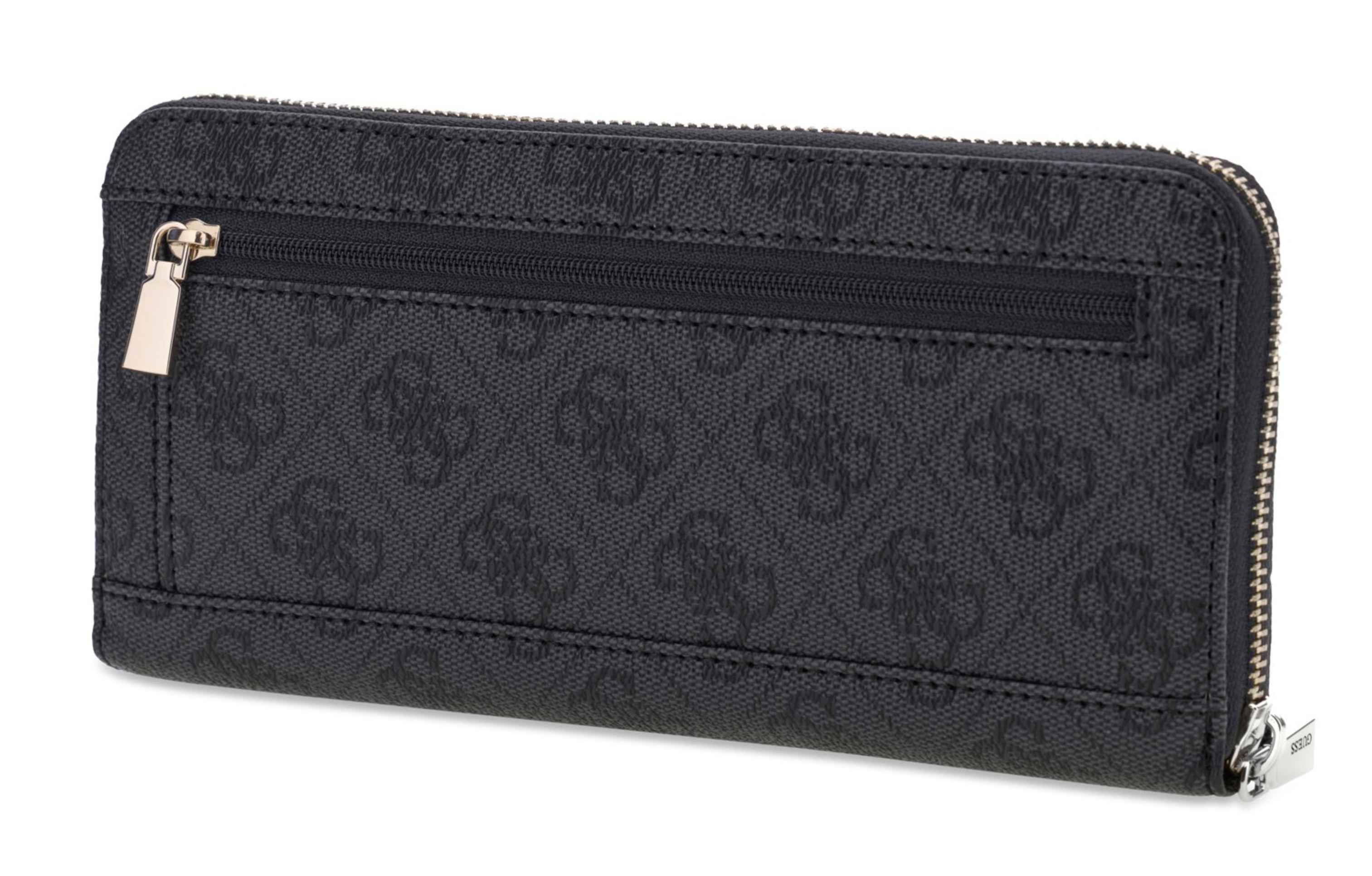 Portafoglio donna Guess zip around Yvonne SLG coal logo A27GU38 SG2378146