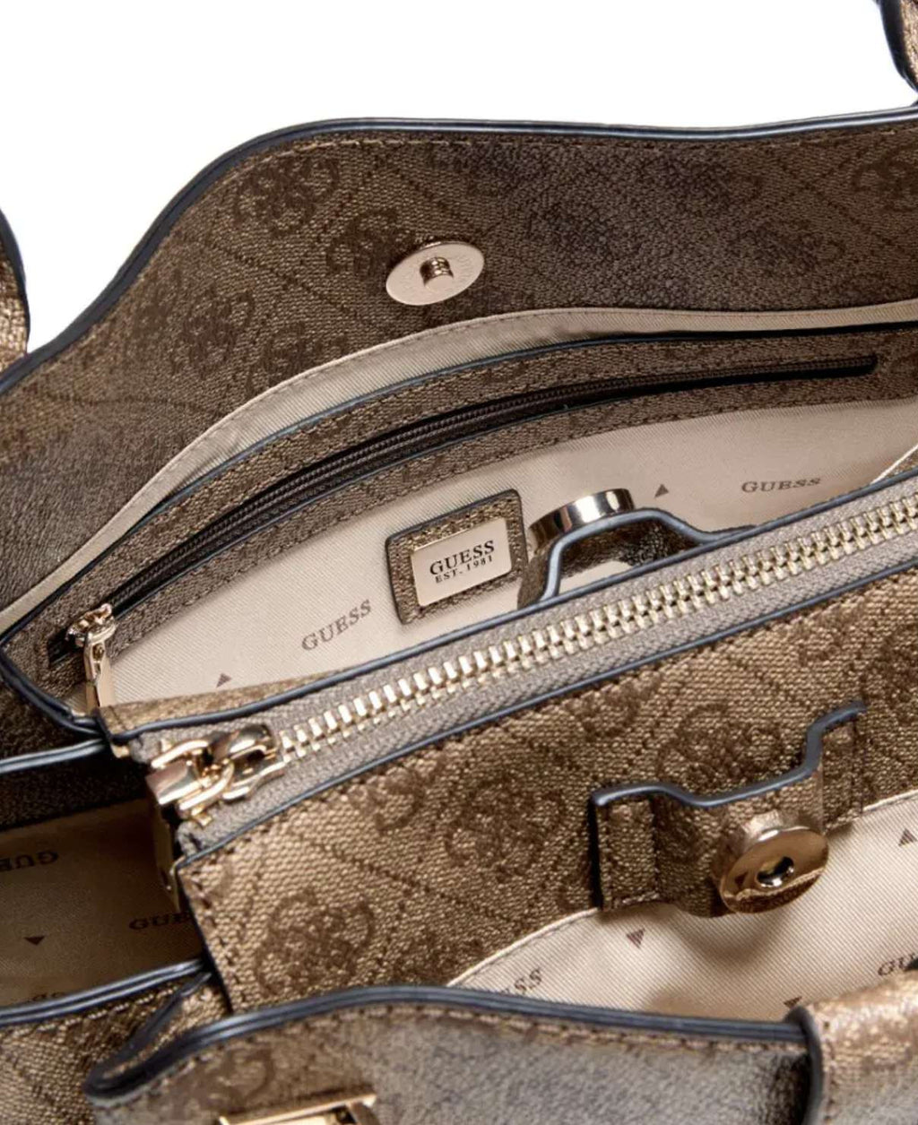Borsa donna Guess a mano/tracolla Yvonne latte logo B27GU140 SG237806