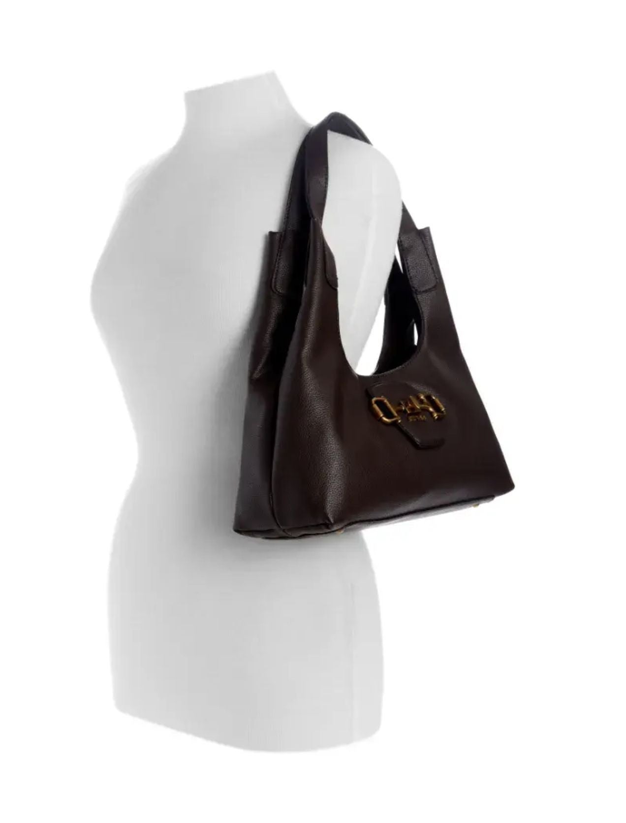 Borsa donna Guess a spalla Sunset small hobo brown B27GU157 BB231401