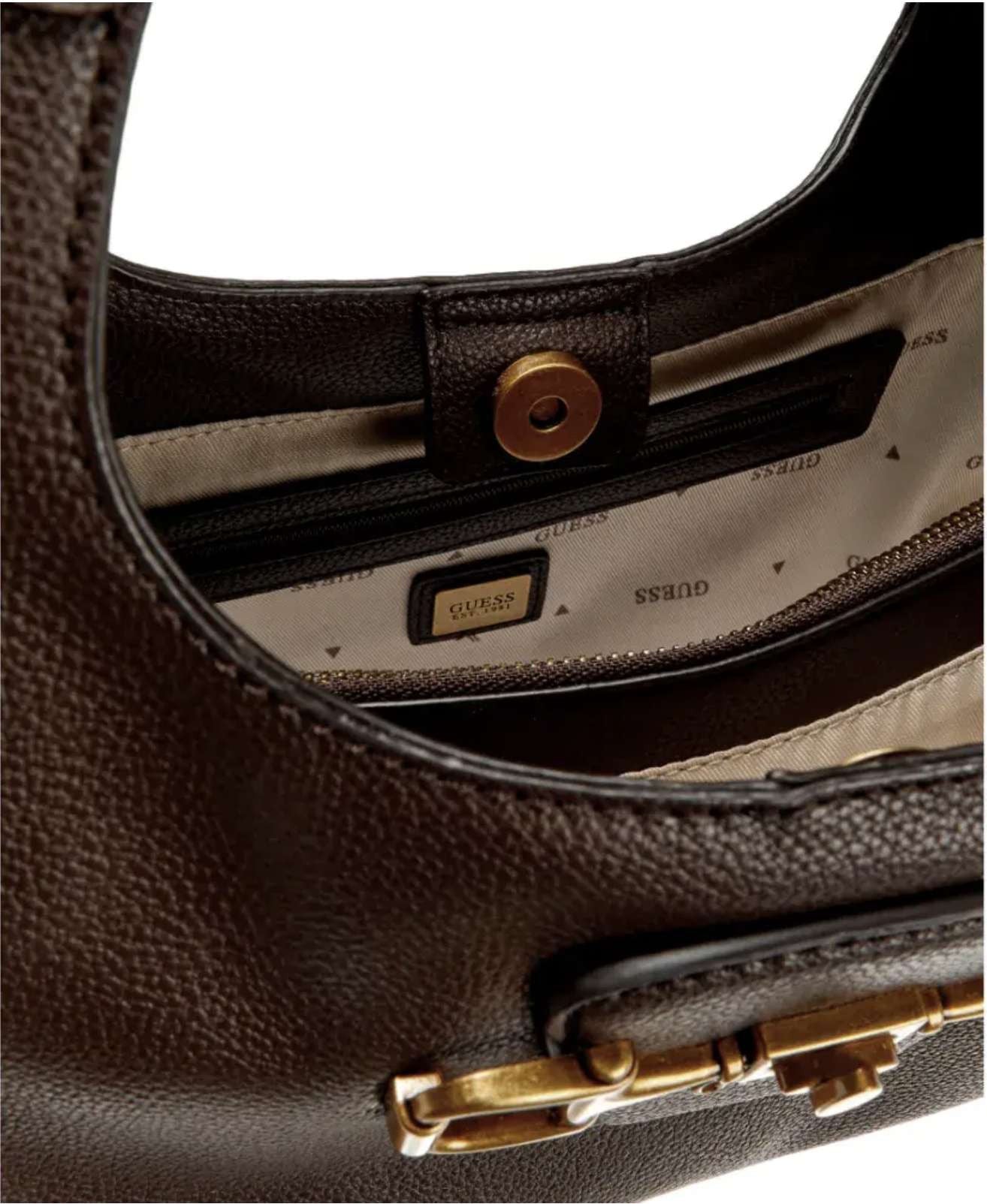Borsa donna Guess a spalla Sunset small hobo brown B27GU157 BB231401