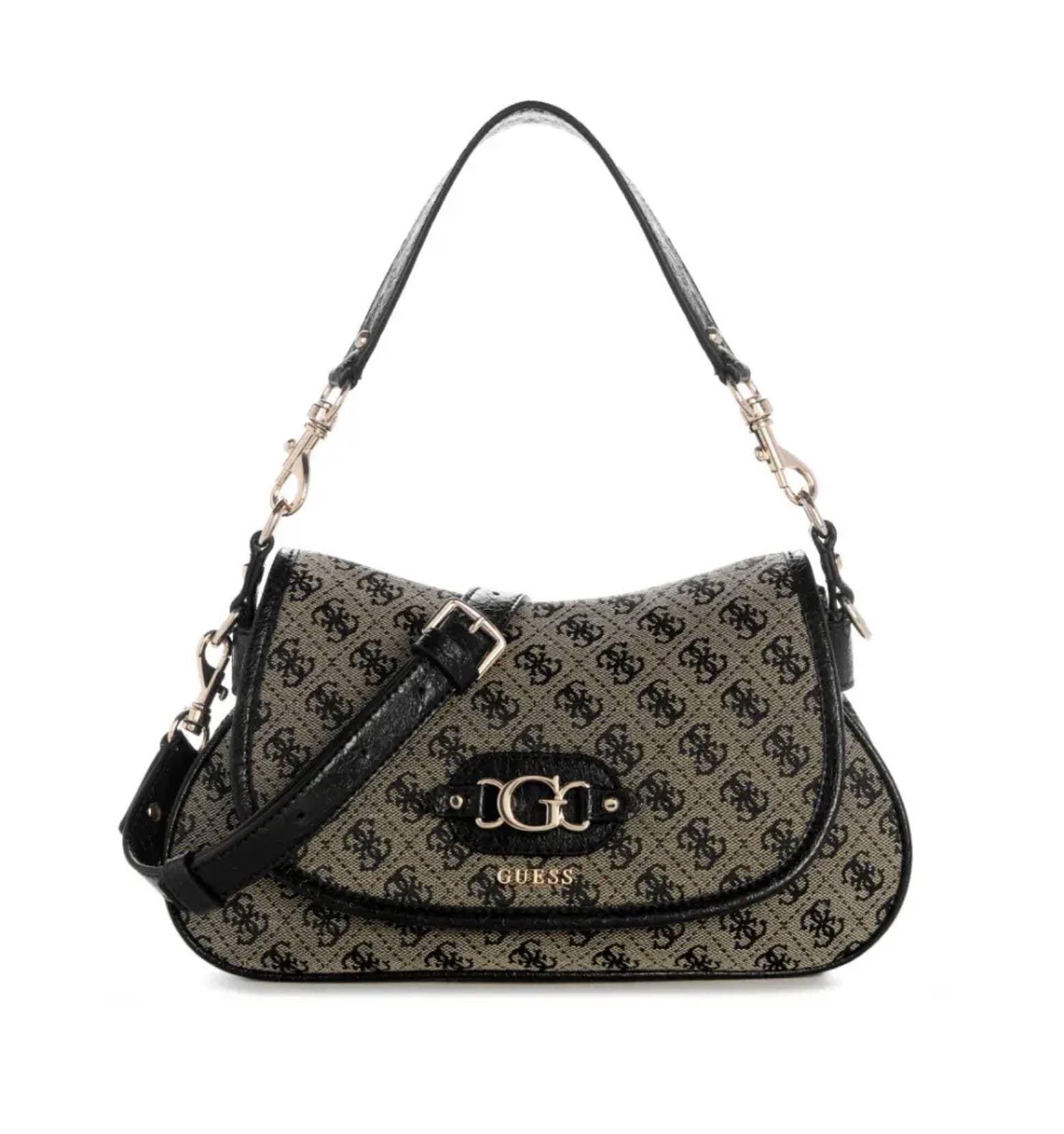 Borsa donna Guess Samantha Flap Shoulder bag black logo B27GU159 JT231319