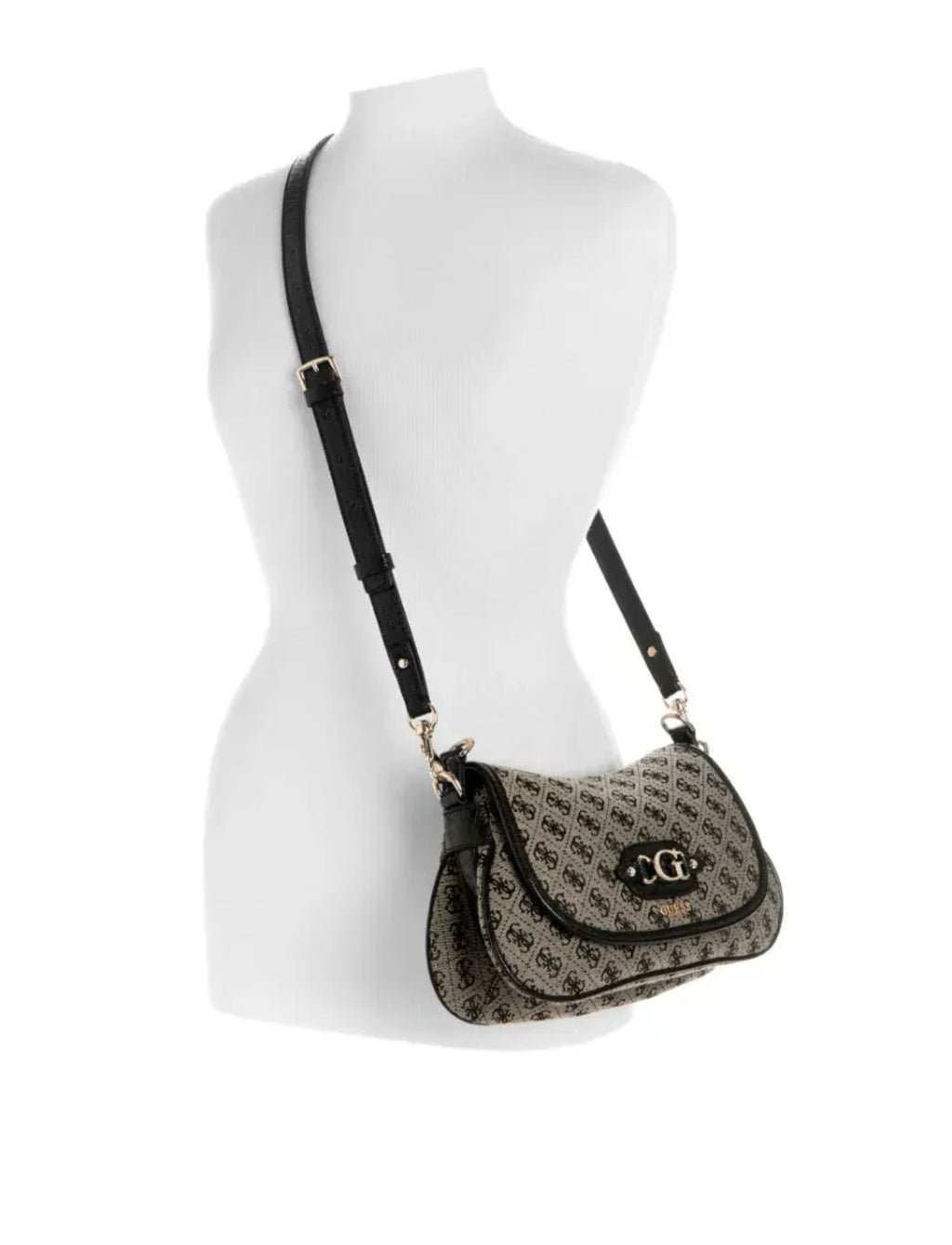 Borsa donna Guess Samantha Flap Shoulder bag black logo B27GU159 JT231319