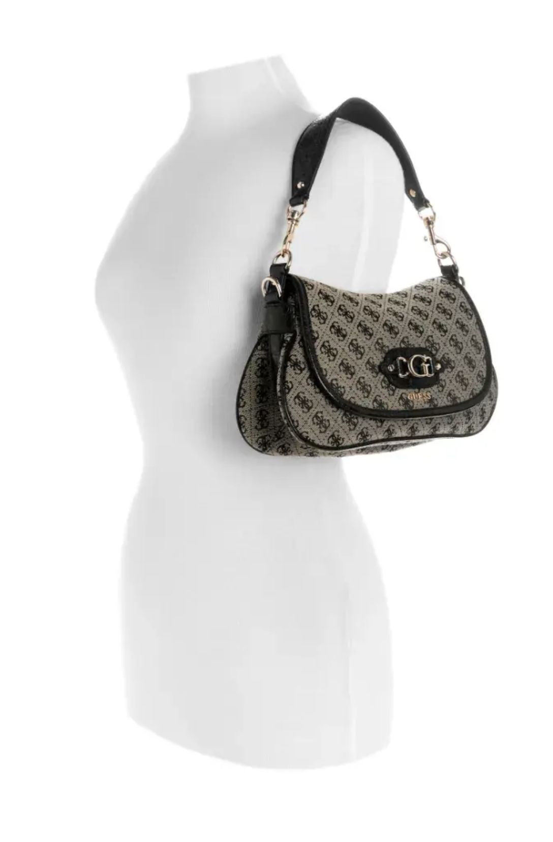 Borsa donna Guess Samantha Flap Shoulder bag black logo B27GU159 JT231319