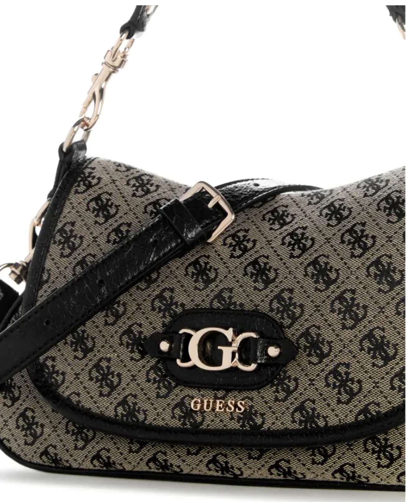 Borsa donna Guess Samantha Flap Shoulder bag black logo B27GU159 JT231319