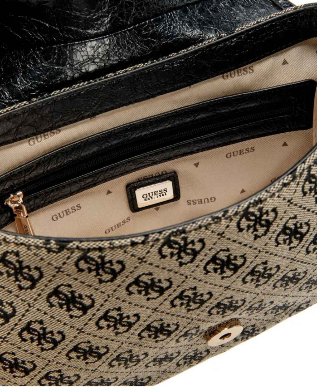 Borsa donna Guess Samantha Flap Shoulder bag black logo B27GU159 JT231319