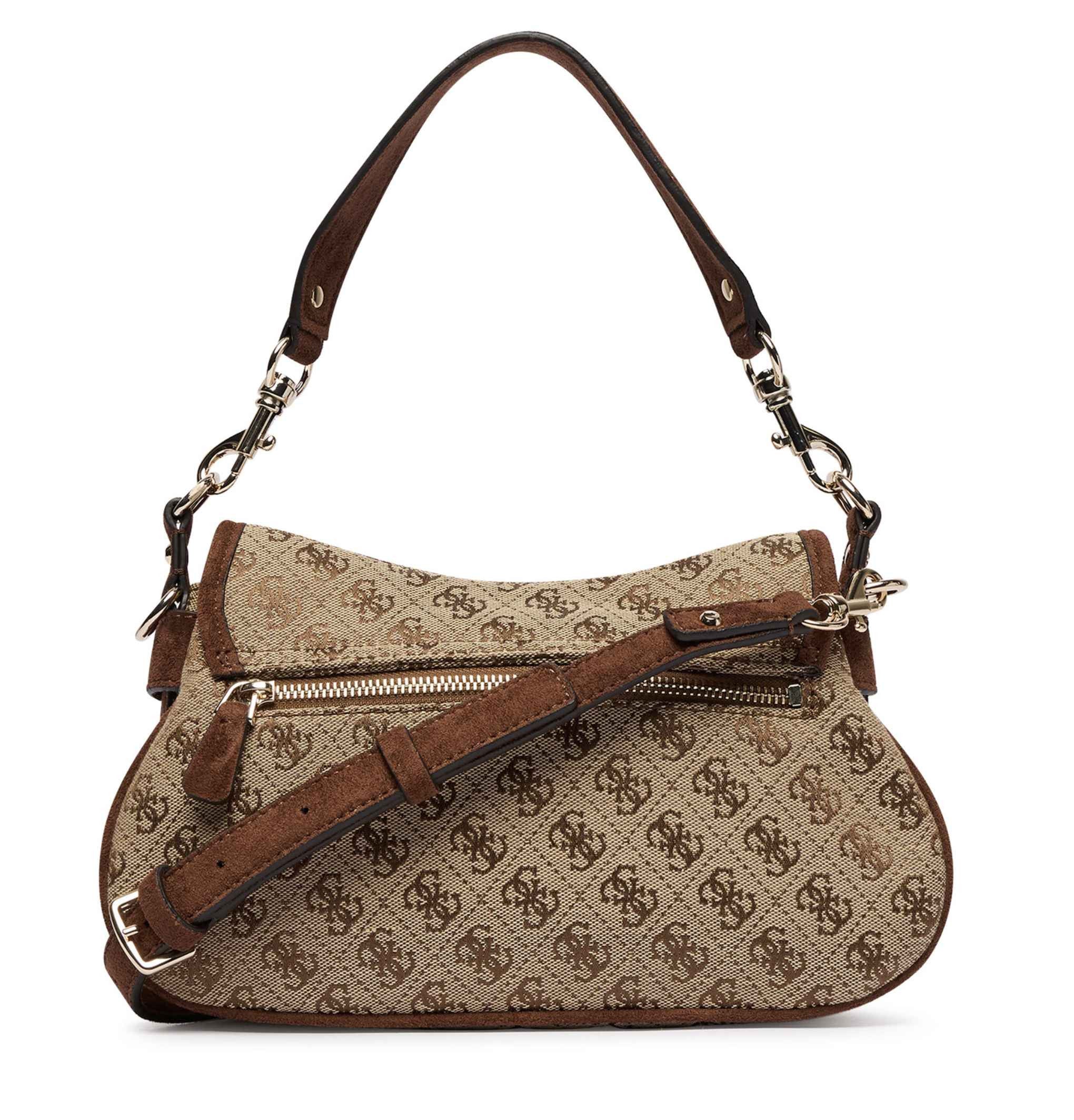 Borsa donna Guess Samantha Flap Shoulder bag latte logo/ brown B27GU160 JG231319