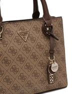 Borsa donna Guess a mano/tracolla Noelle II latte logo/ brown B27GU164 BG967205