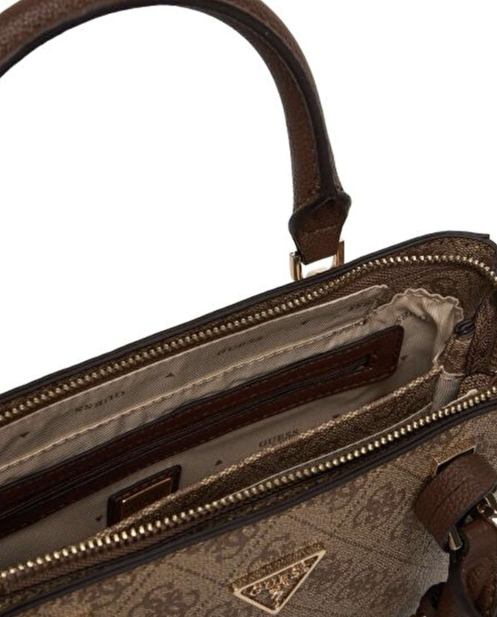 Borsa donna Guess a mano/tracolla Noelle II latte logo/ brown B27GU164 BG967205