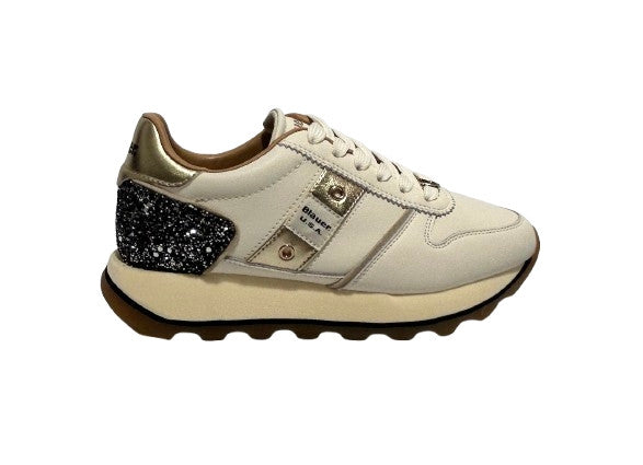 Scarpe donna Blauer sneaker pelle/ecopelle cream/black D27BU06 F6MILLS01/LEG