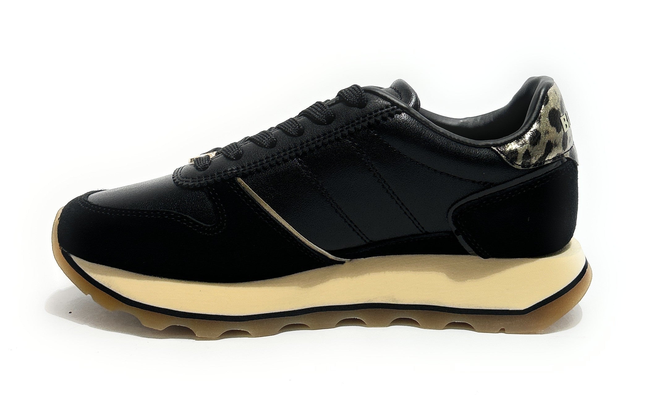 Scarpe donna Blauer sneaker pelle/ecopelle black/leopard D27BU05 F6MILLS01/LEL