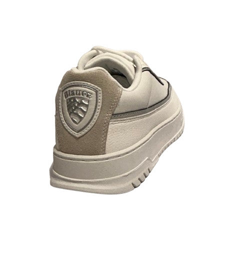 Scarpe uomo Blauer sneaker in pelle bianco U27BU13 F6BYRAM12/LEA
