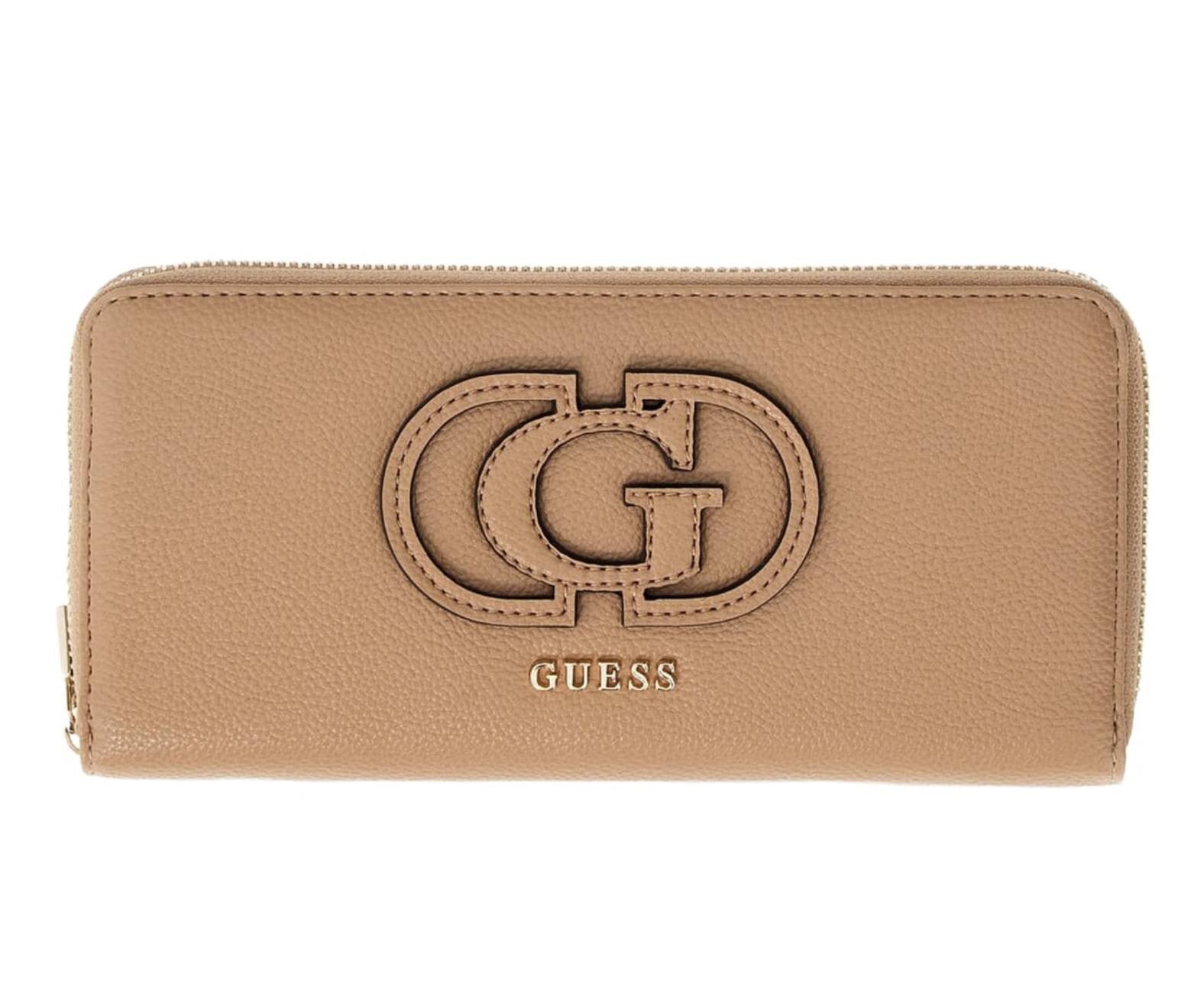 Portafoglio donna Guess Isola SLG zip around beige A27GU48 BG9905146