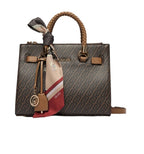 Borsa donna Liu-jo S Satchel Manhattan brown suede B27LJ42 AF6069 E1137 81140