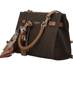 Borsa donna Liu-jo S Satchel Manhattan brown suede B27LJ42 AF6069 E1137 81140