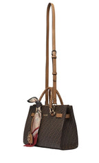 Borsa donna Liu-jo S Satchel Manhattan brown suede B27LJ42 AF6069 E1137 81140