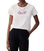 T-shirt donna Liu Jo bianco lana E27LJ25 TF6283 JS923 Q9808