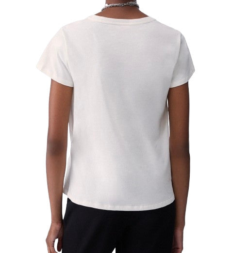 T-shirt donna Liu Jo bianco lana E27LJ25 TF6283 JS923 Q9808