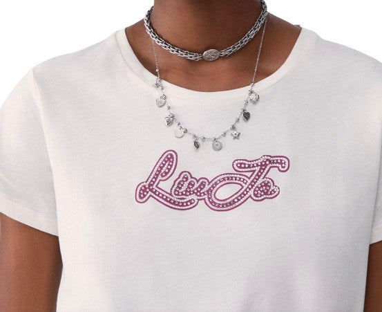 T-shirt donna Liu Jo bianco lana E27LJ25 TF6283 JS923 Q9808