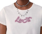 T-shirt donna Liu Jo bianco lana E27LJ25 TF6283 JS923 Q9808