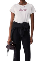T-shirt donna Liu Jo bianco lana E27LJ25 TF6283 JS923 Q9808