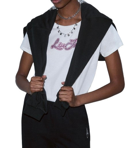 T-shirt donna Liu Jo bianco lana E27LJ25 TF6283 JS923 Q9808
