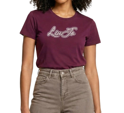 T-shirt donna Liu Jo red aubergine E27LJ26 TF6283 JS923 L9305