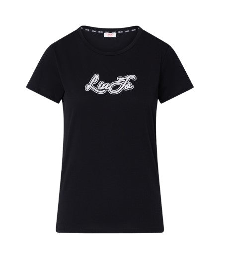 T-shirt donna Liu Jo nero E27LJ27 TF6283 JS923 W9415