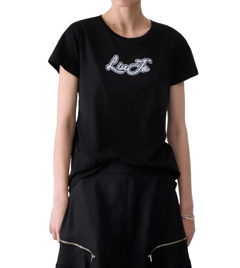 T-shirt donna Liu Jo nero E27LJ27 TF6283 JS923 W9415