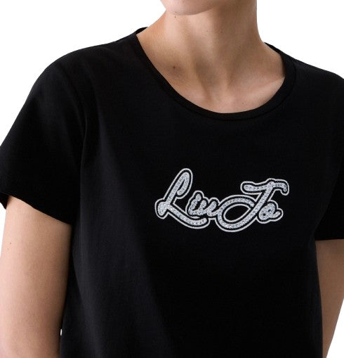 T-shirt donna Liu Jo nero E27LJ27 TF6283 JS923 W9415
