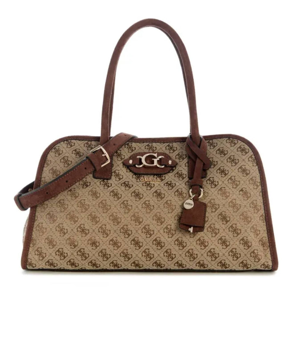 Borsa donna Guess Samantha girlfriend satchel latte/ logo brown B27GU167 JG231306