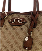 Borsa donna Guess Samantha girlfriend satchel latte/ logo brown B27GU167 JG231306