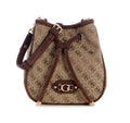 Borsa Guess tracolla Samantha mini drawstring bucket latte logo/ brown B27GU166 JG231377