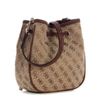 Borsa Guess tracolla Samantha mini drawstring bucket latte logo/ brown B27GU166 JG231377