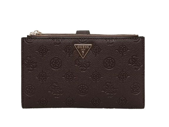 Portafoglio Guess Blake SLG double zip organizer brown logo A27GU61 PD2222157
